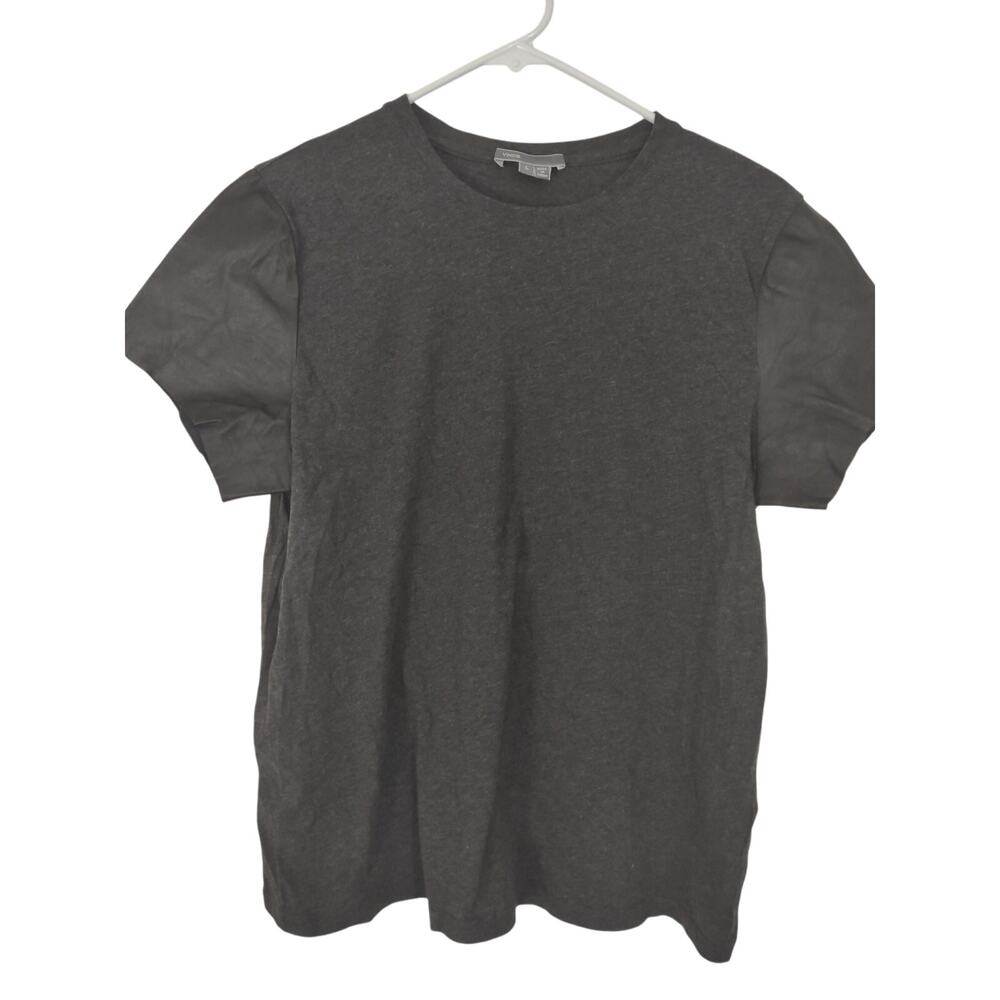Vince. Lamb Leather‎ Sleeve Tee Shirt Small Quiet Luxury Minimalist Preppy